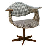 Herringbone Upholstered Swivel  Chair